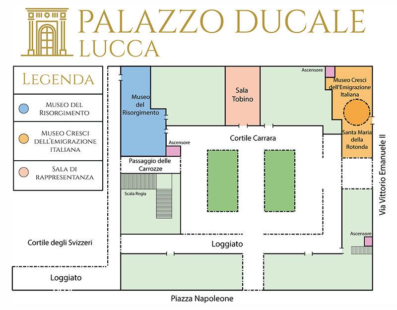 Mappa visuale del Piano terra di Palazzo Ducale