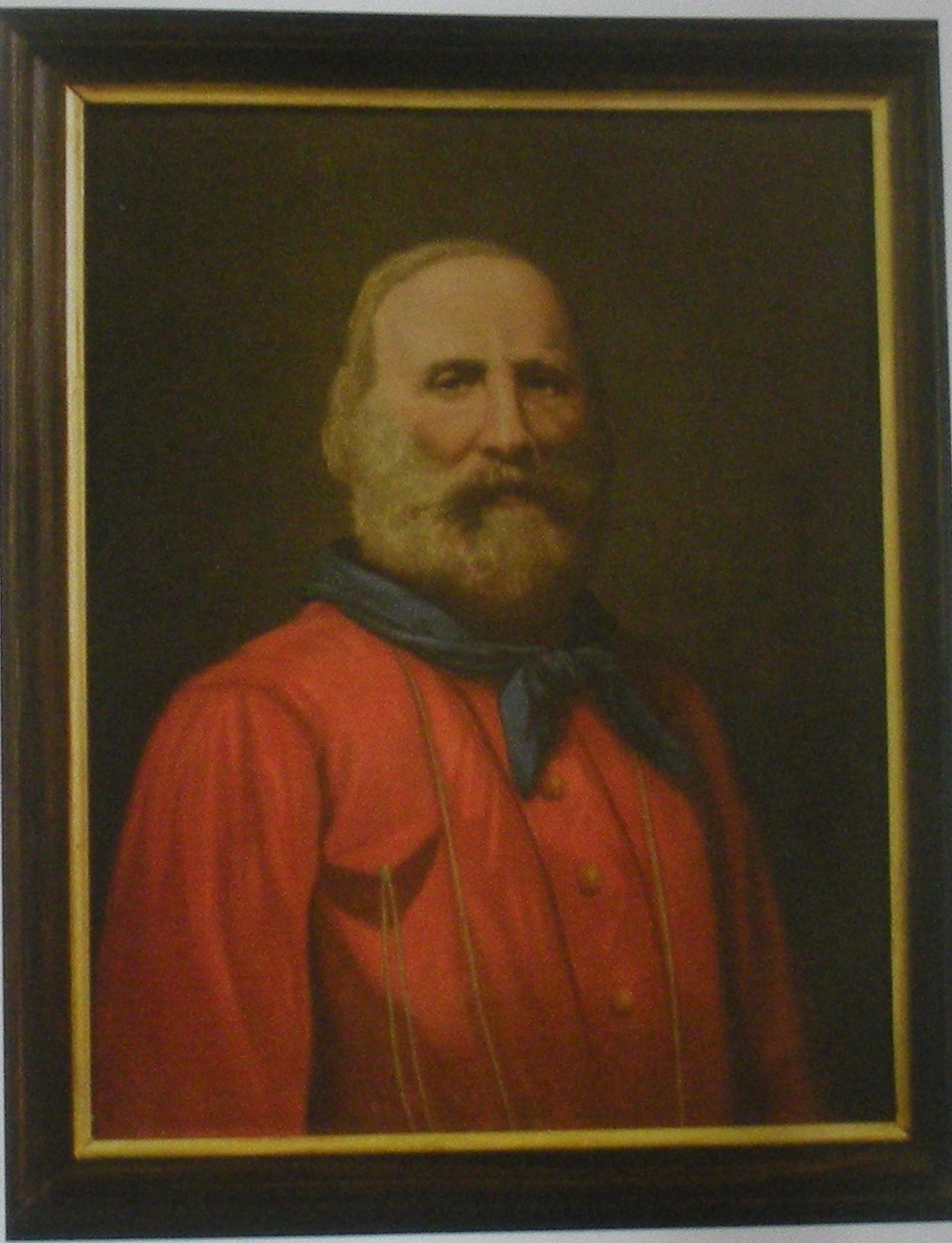 Olio su tela raffigurante Garibaldi e la moglie Anita morente - Luigi De Servi