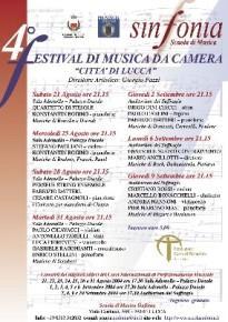Manifesto del IV Festival di Musica da Camera “Città di Lucca”