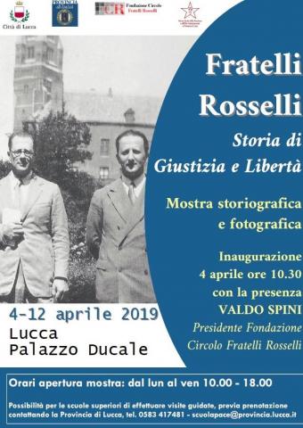 Locandina invito mostra fratelli Rosselli