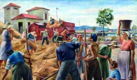 Grano della Bonifica lucchese del pittore viareggino Alfredo Catarsini Grano della Bonifica lucchese del pittore viareggino Alfredo Catarsini