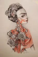 Studio per Frida - Matita su carta - Benjamin Lacombe