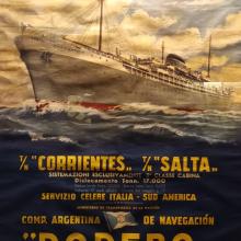 Manifesto di viaggio con nave argentina denominata Dodero