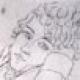 Lorenzo Nottolini - Disegno in bianco e nero di un giovane pensieroso